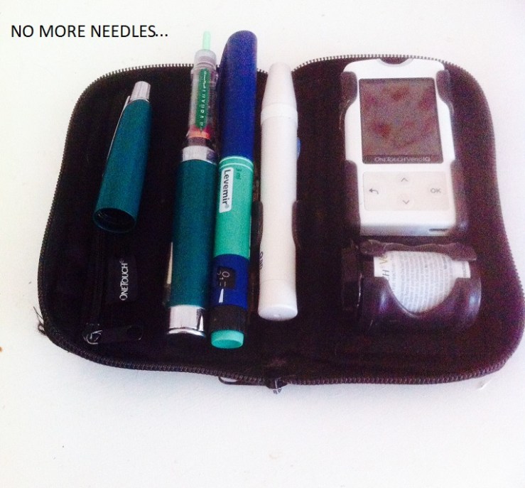 A PICTURE OF BLOOD TESTING EQUIPMENT AND NEEDLES